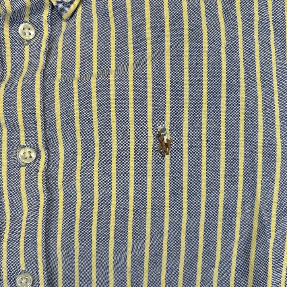 Ralph Lauren Shirt Boys 20 Stripe Button Down Long Sleeve Flesh Pony Logo Casual